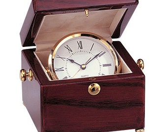Engraved Clock in Rosewood Box- Personalized