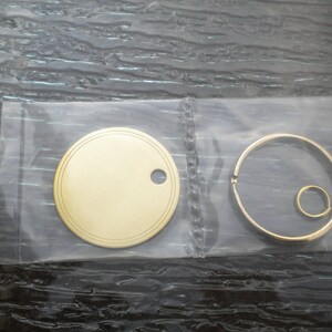 Brass Custom Key Tag, Round, Key Chain 1-1/4 and 1-1/2 inch Engraved image 3