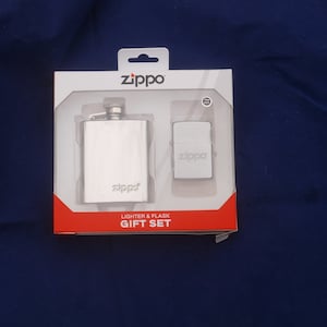 Set di fiaschetta e accendino Zippo inciso, personalizzato, inciso, personalizzato