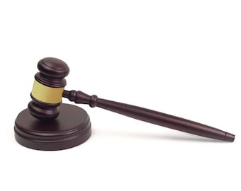 Gavel and Block set, Engraved, solid rosewood