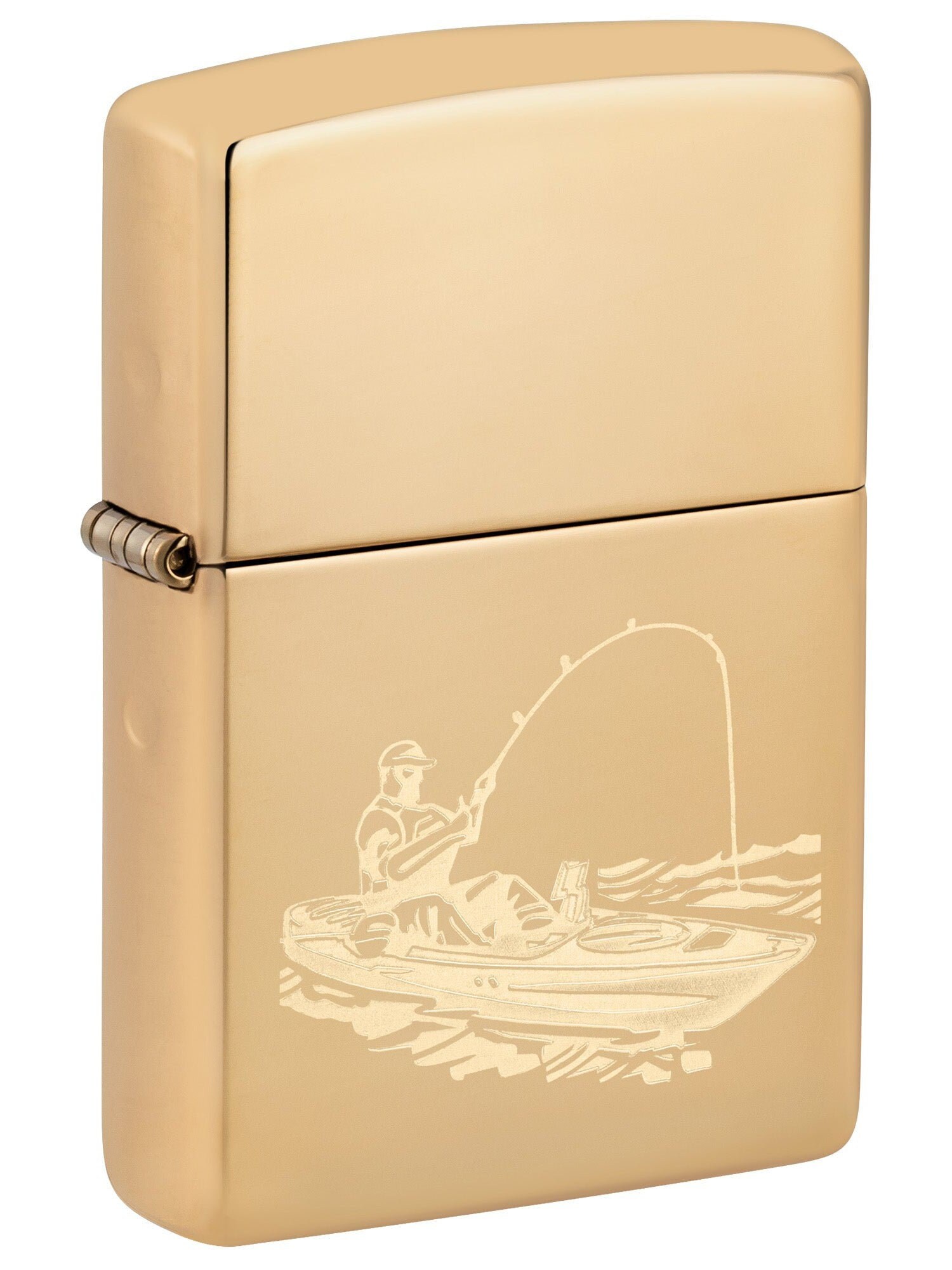 Engraved Zippo Lighter, Fishing Boat, Engraved - High Polish