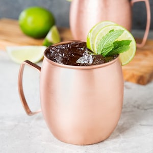 Moscow Mule Mug, Classic Shape 14oz., brushed copper finish, Clipper Hill--Extra High quality, Engraved