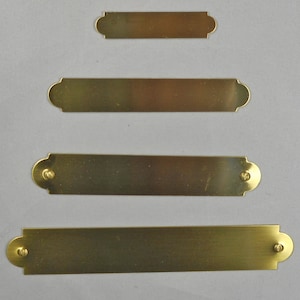 Nameplates, plaques,   gold Brass,  decorative ends, 6 sizes, Free engraving