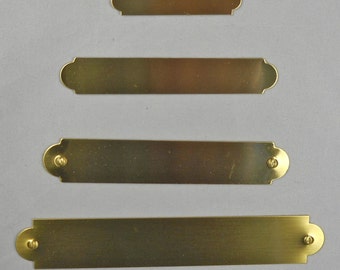 Nameplates, plaques,   gold Brass,  decorative ends, 6 sizes, Free engraving