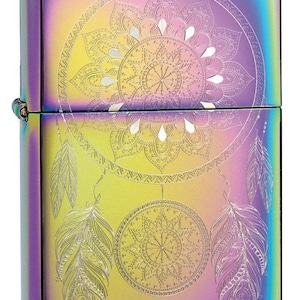 Engraved Zippo Lighter,  &quot;Dreamcatcher&quot;,  Spectrum, multi color design,  Personalized, Engraved