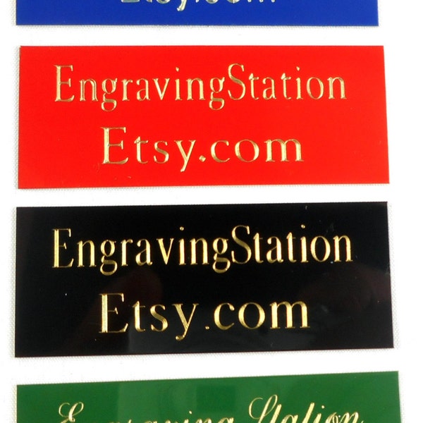 Nameplate, Plaque, trophy plate  Brass, Black, red, Blue, green  , 1 x 2-1/2, Free Engraving, New item !