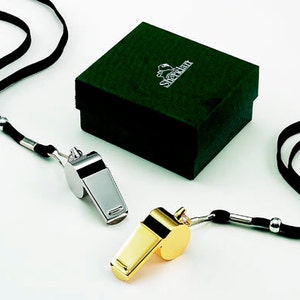 Gold Coach Whistle with Free Engraving and Lanyard , Coach, Safety image 1