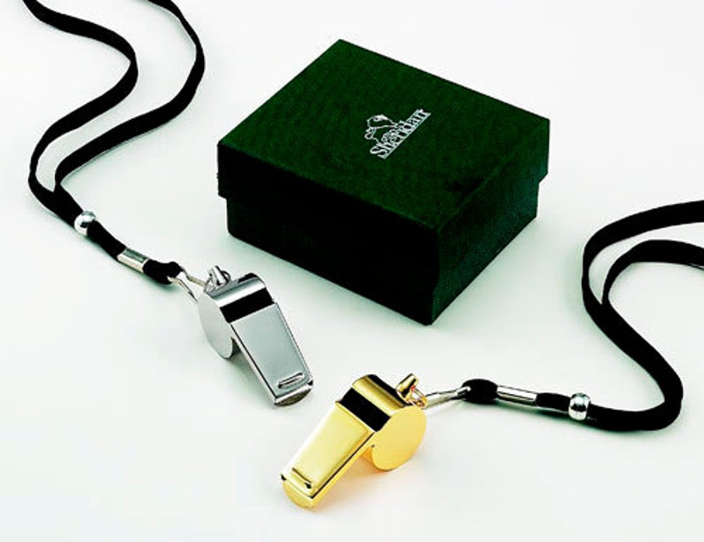 Gold Coach Whistle with Free Engraving and Lanyard , Coach, Safety image 1