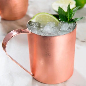 Straight Sided Moscow Mule Cup with Smooth Copper Finish, 14oz,Free engraving
