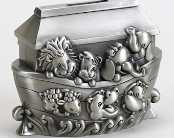 Shaped like Noah's Ark Japan Made No Box Details about   NEW Gorham Silverplated Piggy Bank 