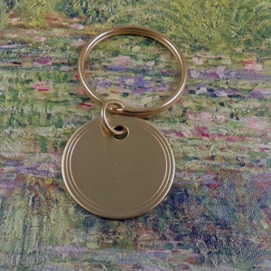 Brass Custom Key Tag, Round, Key Chain 1-1/4 and 1-1/2 inch Engraved image 1