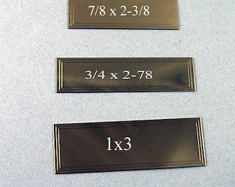 Placa de identificación con borde grabado, latón, varios tamaños, placa, placa de trofeo, placa dorada - Hasta 1 x 4 Grabado gratuito
