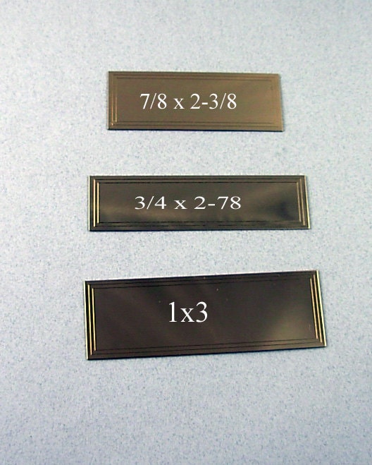 Nameplate Brass, silver, many sizes, plaque, trophy plate, gold plaqu…