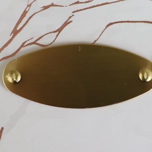 Name Plate Brass- Oval Shape, simulated screw heads 3/4 x 1-7/8