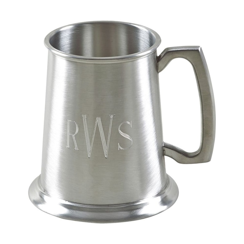 Solid Pewter Tankard Brushed Finish Beer Mug Made in Etsy