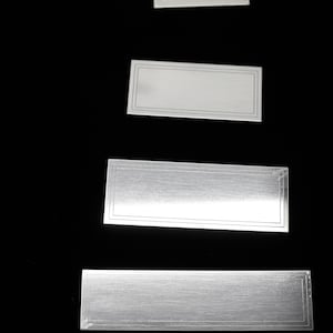 Nameplate Silver nickel brass, many sizes, plaque, trophy plate, gold plaque - Up  to 1 x 4