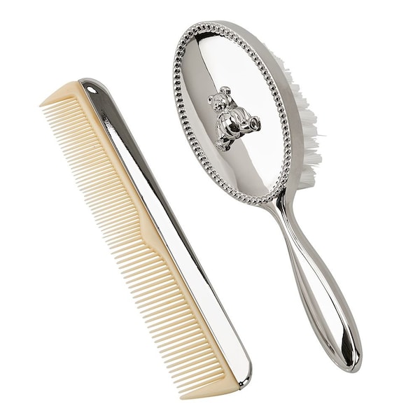 Baby Hair Brush with Teddy, Unisex Comb and Brush, Free Engraving