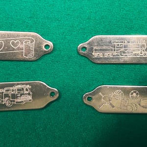Child designs  ID Bracelet -stainless- free engraving, 7 designs including Medical design