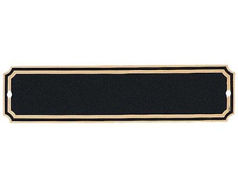 Nameplates Black Brass, 1-1/2 x 6, with holes and screws Gold , Notched Corners Free Engraving, NEW ITEM