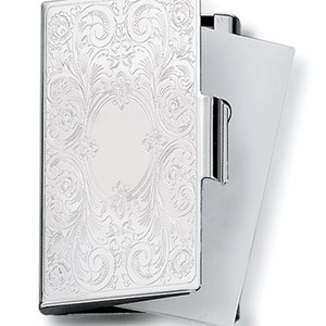 Ladies Embossed Scroll Card Case,Business Card Case- Free Engrave