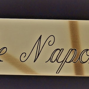 Engraved Name Plate Brass, Door Plate,  2 x 8 Inches, bright gold, brass, gold plaque, name plaque, heavy weight