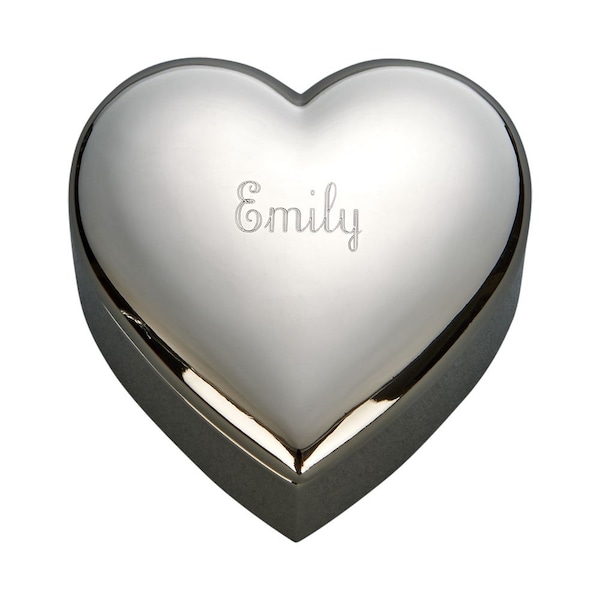Heart Shaped Trinket/Jewelry box 2-1/2, Free Engraving for 2 lines