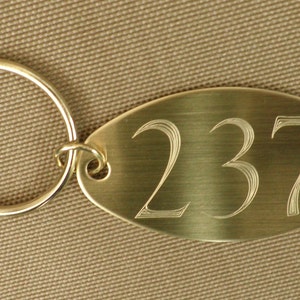 Room 237  The Overlook Hotel Oval Brass, 2 sided  Key Tag , Key Chain, &quot;The Shining&quot;