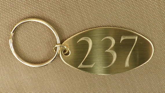 Room 237 The Overlook Hotel Oval Brass 2 Sided Key Tag Key Chain The Shining