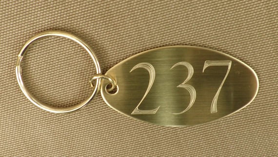 Room 237 The Overlook Hotel Oval Brass 2 Sided Key Tag Key Chain The Shining