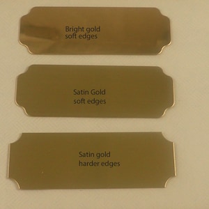 Name Plate Brass, notched,  7/8 x 2-1/2, 3 styles, Free Engraving