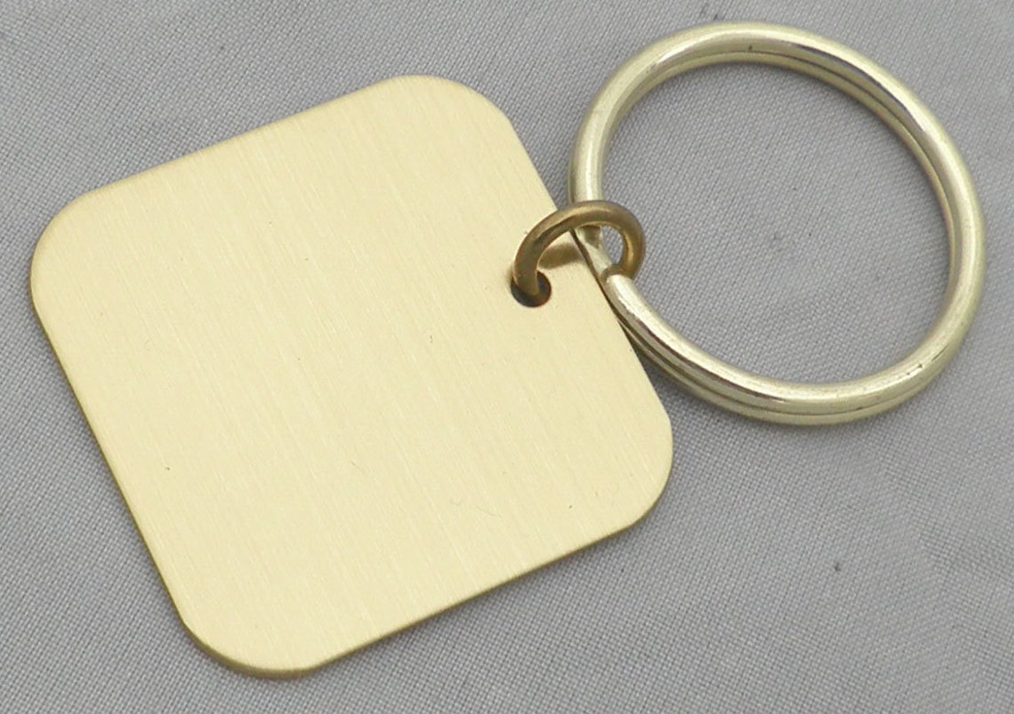 Brass Custom Key Tag Key Chain 11/4 Inch Engraved Etsy
