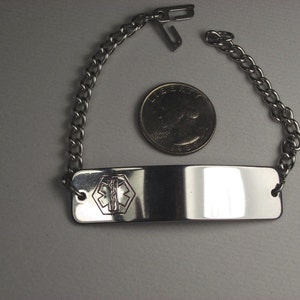Medical ID Bracelet - men&#39;s size- personalized