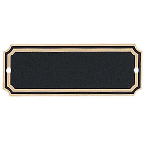 Nameplates Black Screened Brass, 1-1/4 x 4, with holes and screws Gold Notched Corners Free Engraving, NEW ITEM