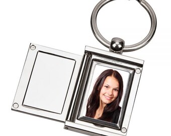 Rectangular Locket Key Chain, NP 3.25" x 1.25", We can insert your photo