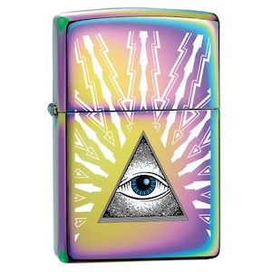 Accendino Zippo inciso, "Occhio della Provvidenza", design spettro nuovo, personalizzato, inciso