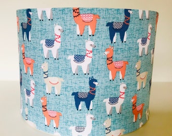 Lovable Llama Lampshade - Blue