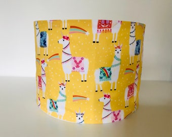 Yellow Llama Print Lampshade