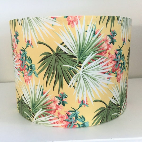 Abat-jour jaune hawaiian print