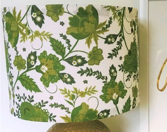 Green Floral Print Lampshade