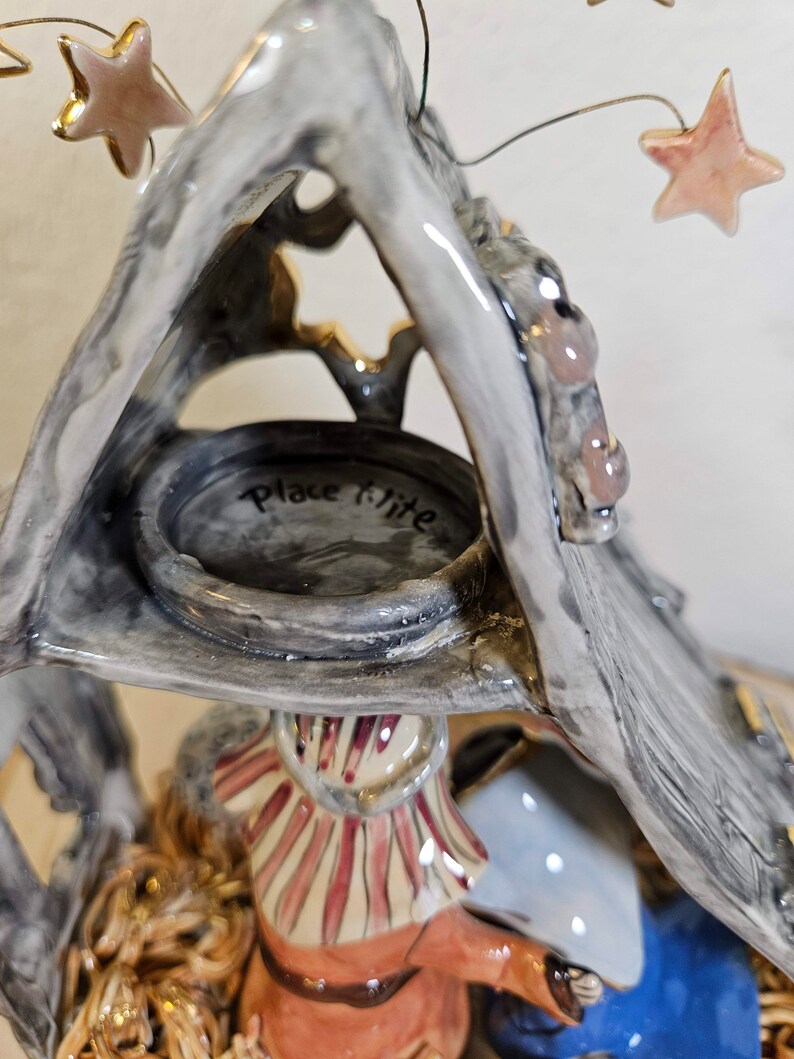 Blue Sky Nativity Tealight Candle Holder Blue Sky Clayworks Etsy