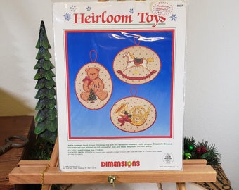 Dimensions Counted cross stitch Christmas ornament kit Heirloom Toys 1986