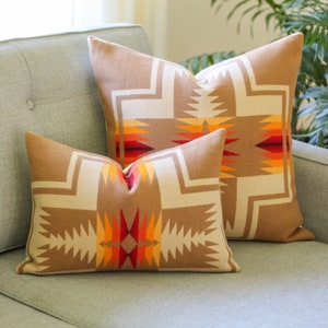 Camel Harding Wool Pillow Cover, Southwestern Pillow Cover (Made to Order)