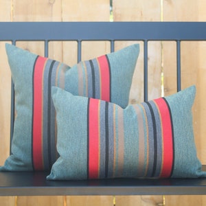 Yakima Park Heather Outdoor Pillow Cover, Yakima Camp Stripe Pillow (Made to Order)