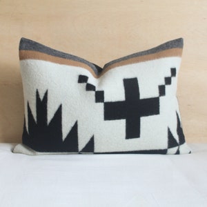 14x20 Spider Rock Wool Pillow Cover (Style A), Camel, Black and White Southwestern Pillow Cover (Made to Order)