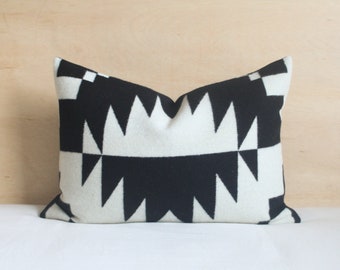 14x20 Spider Rock Wool Pillow Cover (Style C), Black and White Pillow Cover (Made to Order)