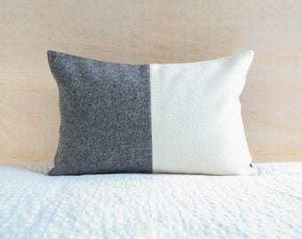 Dark Brown & Grey Color Block Pillow Dark Brown & Grey Color Block Pillow