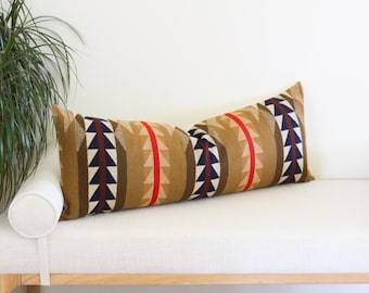 14x36 Medicine Bow Wool Pillow Cover, Southwestern Long Lumbar Pillow Cover (Made to Order)