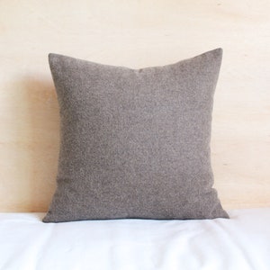 Yakima Camp Stripe Merino Wool Pillow Cover in Mineral Umber by True Having • Shown in 18"x18" size (back)