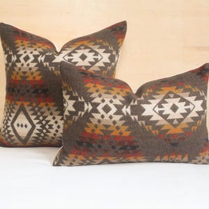 Mission Trails Wool Pillow Cover, Brown Southwestern Pillow Cover (Made to Order)