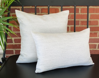 Light Gray Pillow Cover, Solid Gray Outdoor Pillow Cover (Made to Order)
